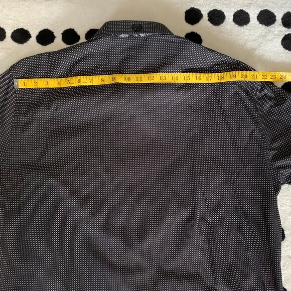 Au Noir Black White Contrasting Trim Flip Cuff Casual Button Down Shirt - Picture 12 of 15